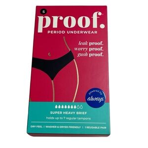Always Proof. Super Heavy Brief Menstrual Period Reusable Underwear US Size S